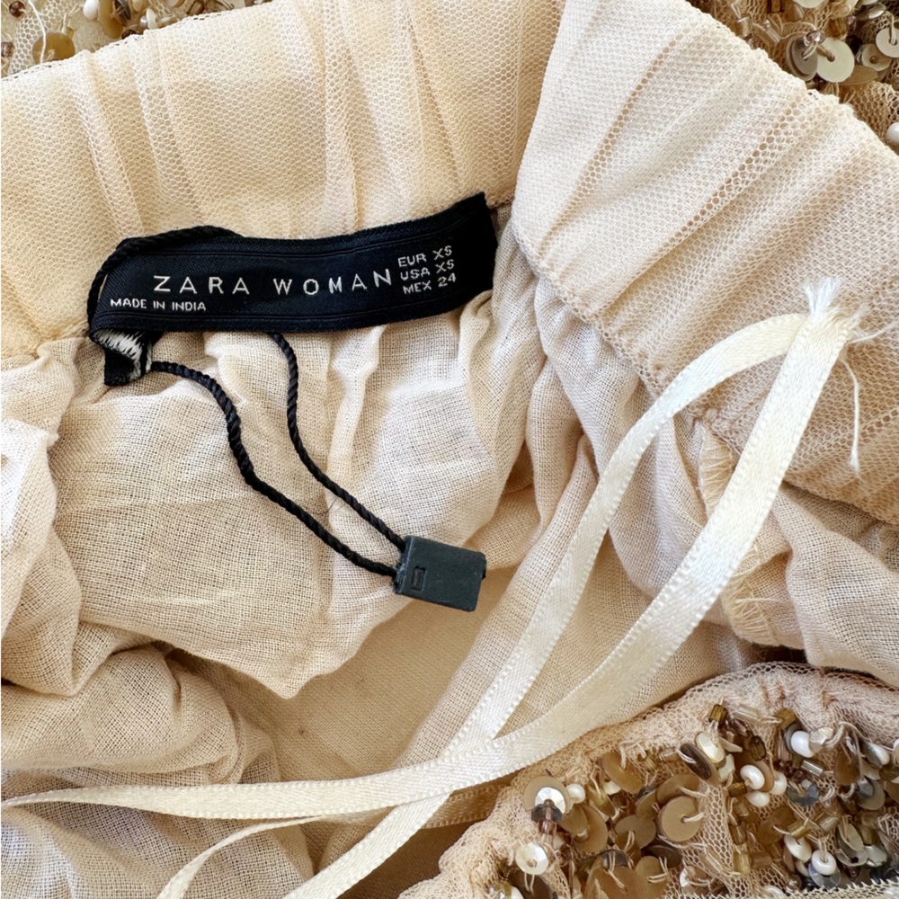 Zara Sequinned & Beaded Mini Skirt. Size XS - Picture 8 of 11